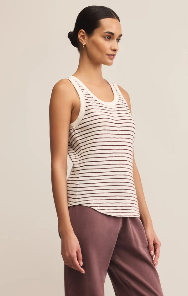 perfect striped tank | sandalwood