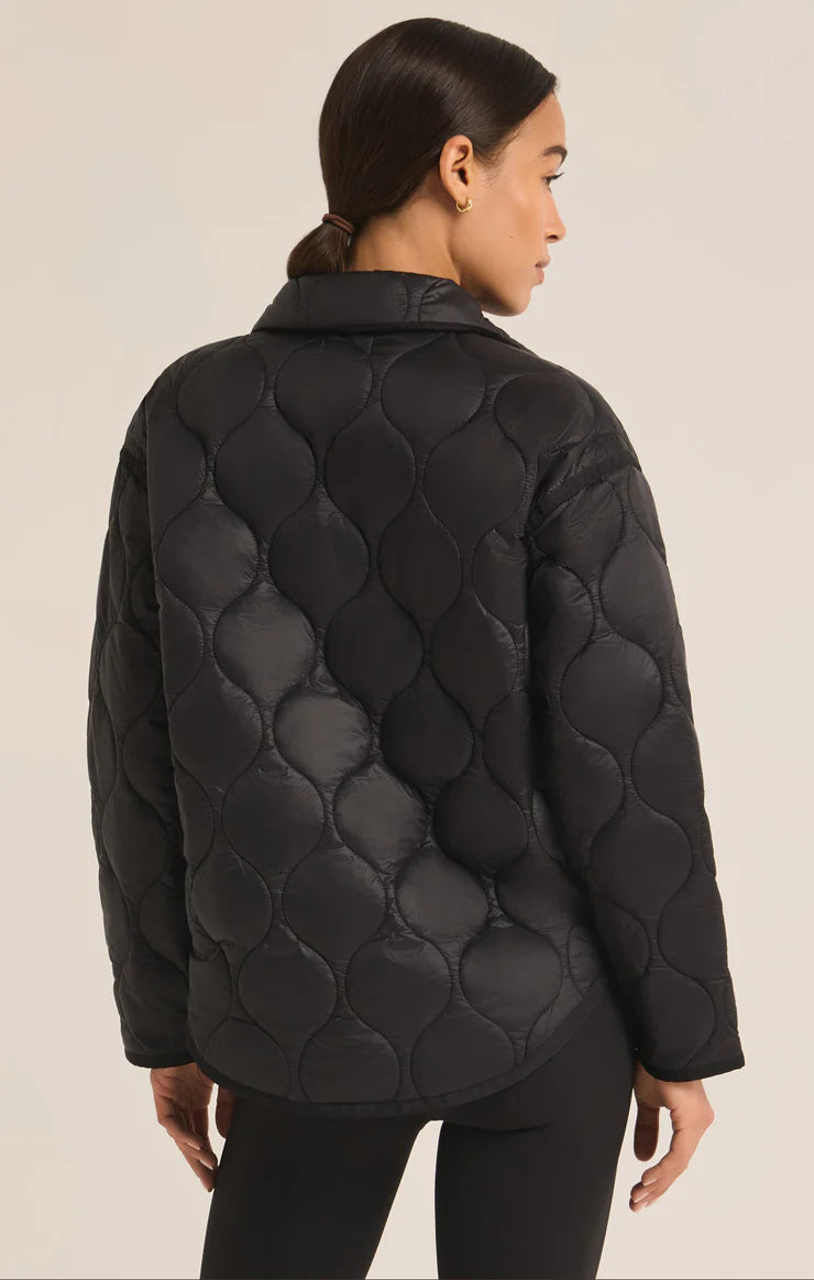 time is now quilted jacket | black