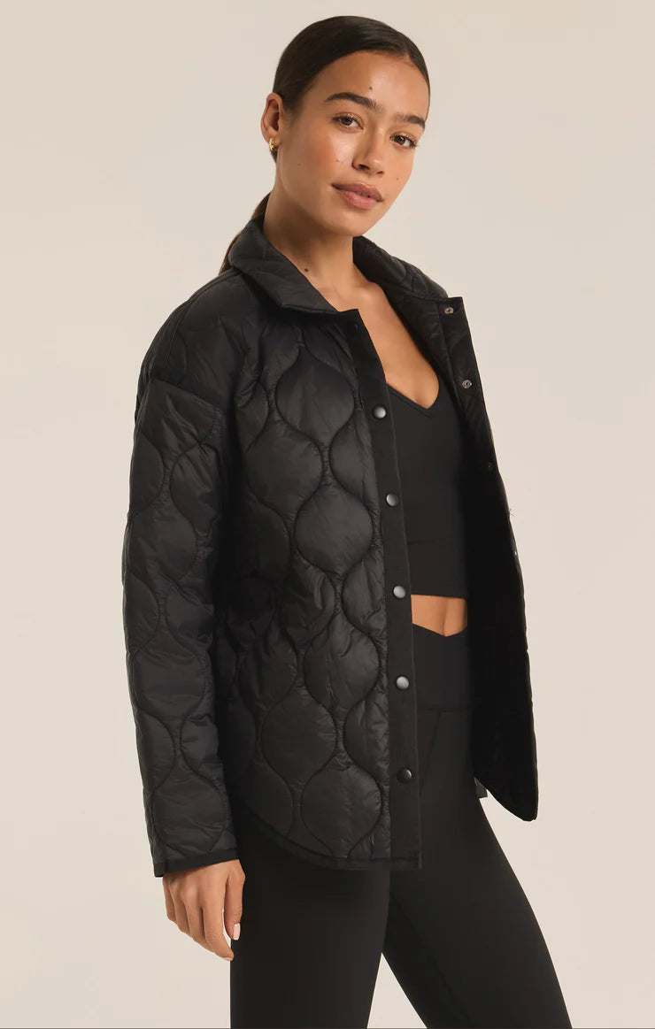 time is now quilted jacket | black