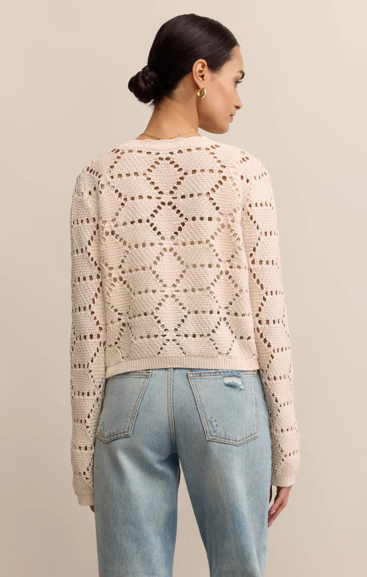 rosalyn diamond crochet cardi | crystal