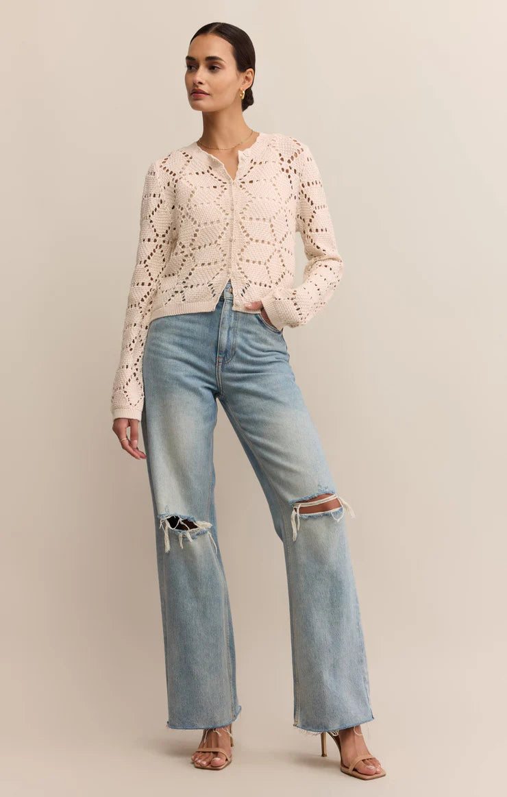 rosalyn diamond crochet cardi | crystal