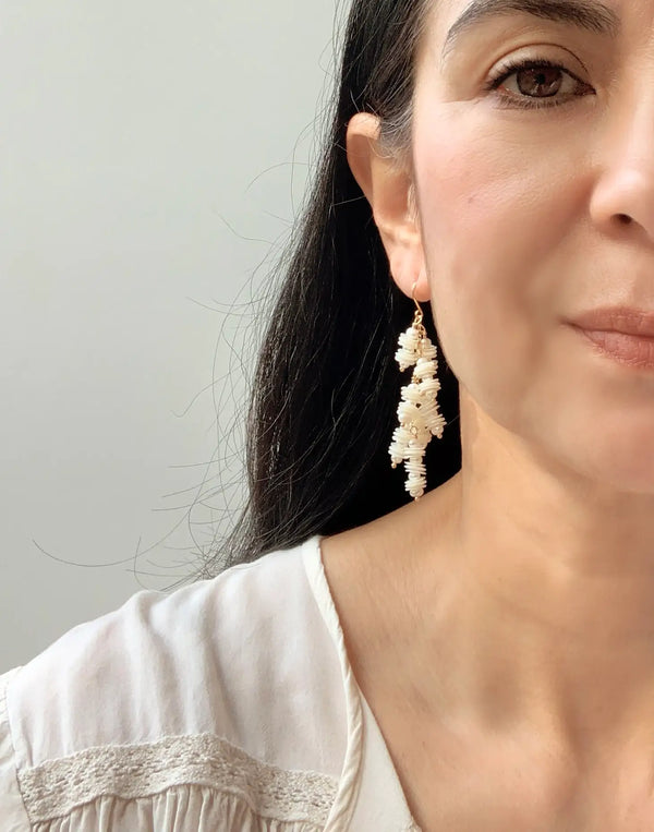 pearl and sequin earrings