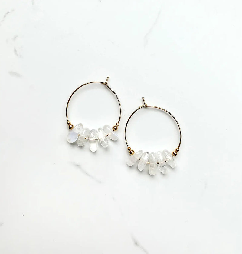 moonstone hoop earrings