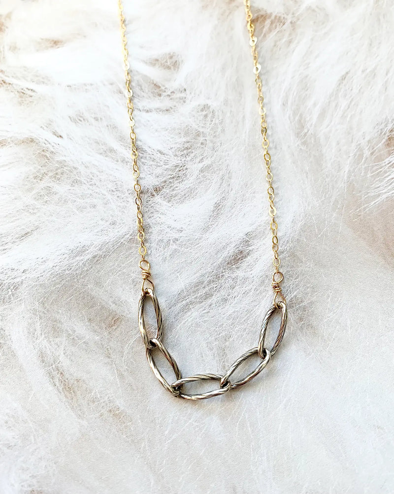 mixed metal chain necklace