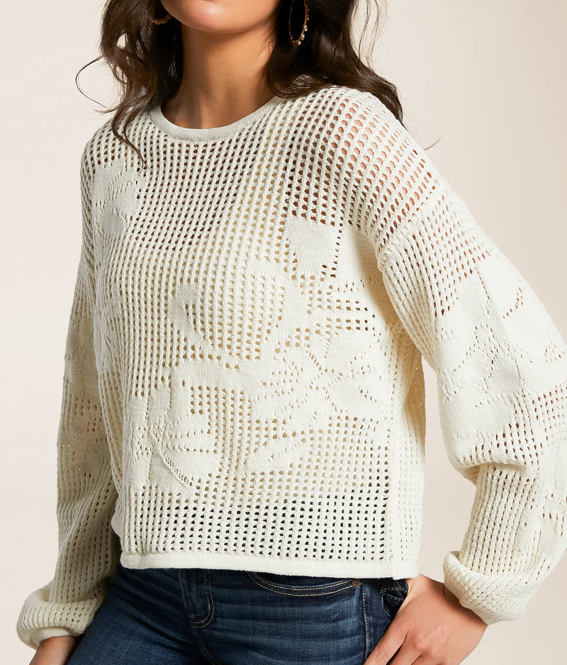 yael crochet floral sweater