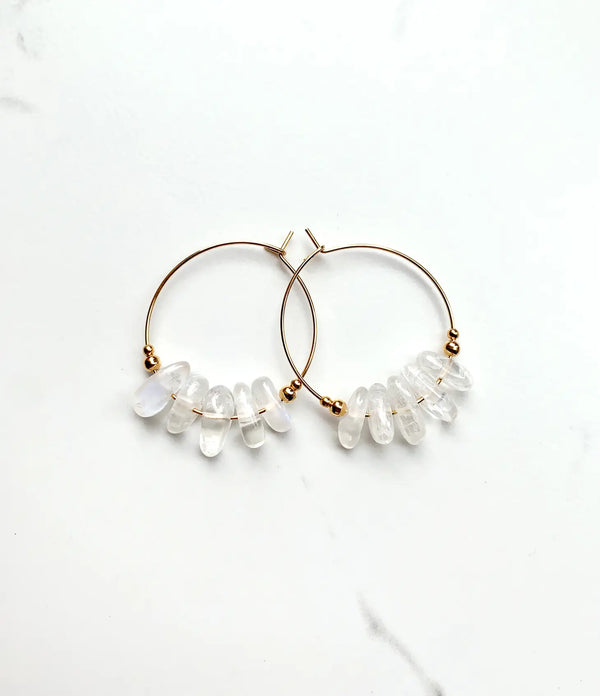 moonstone hoop earrings