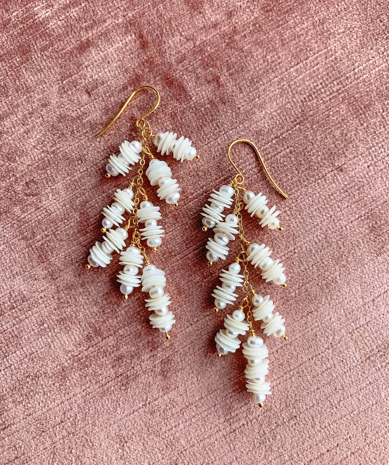 pearl and sequin earrings