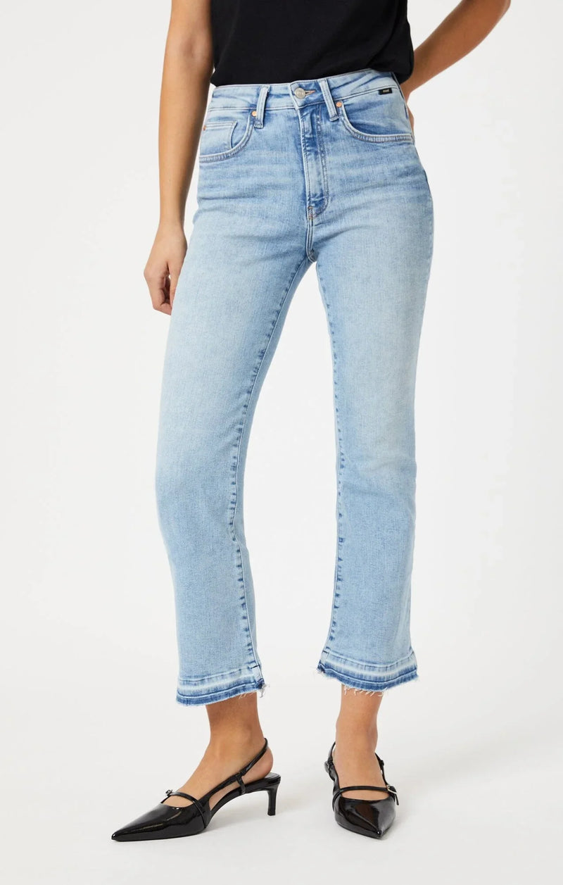 anika cropped flare jeans | lt blue