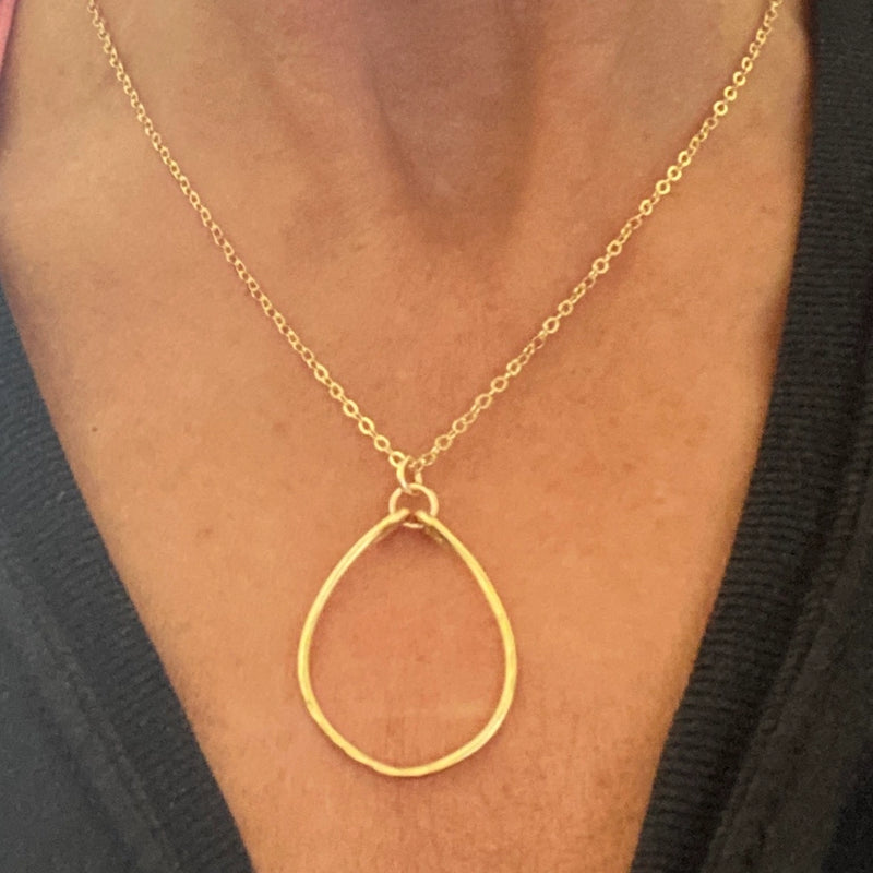 teardrop hammered pendant | more
