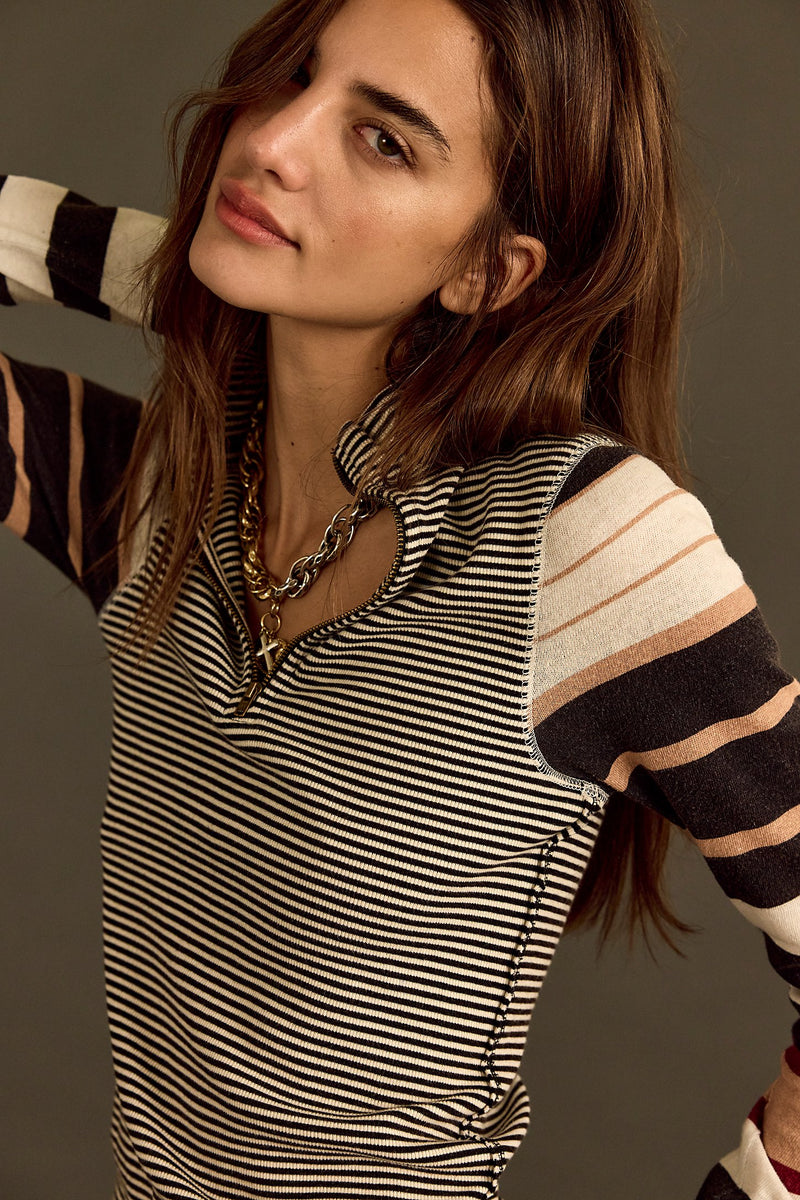 avery zip up | black combo