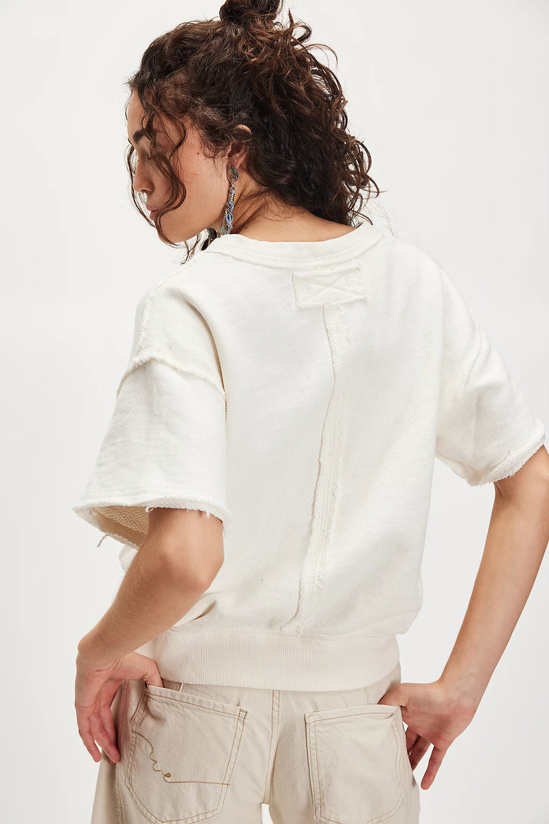 so easy textured sweatshirt | ivory