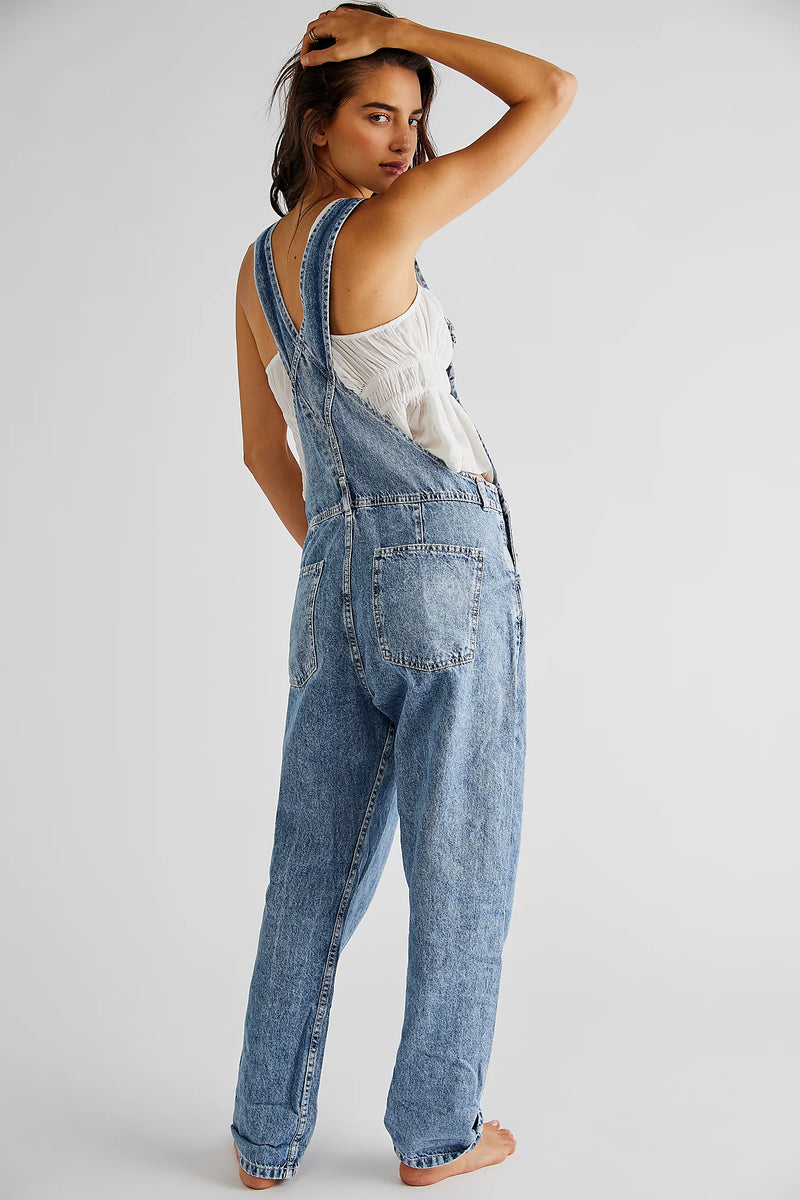 ziggy denim overalls | powder blue