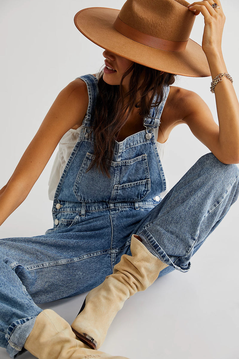 ziggy denim overalls | powder blue