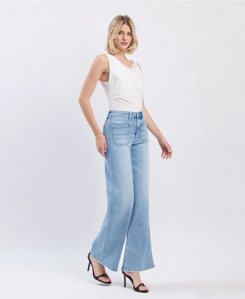 apus front patch pocket jeans | wide leg