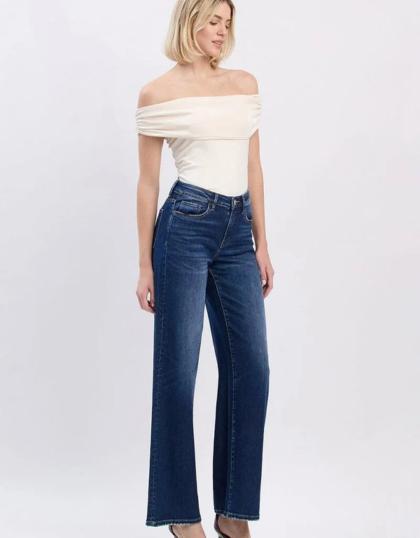 flying bird wide leg jeans