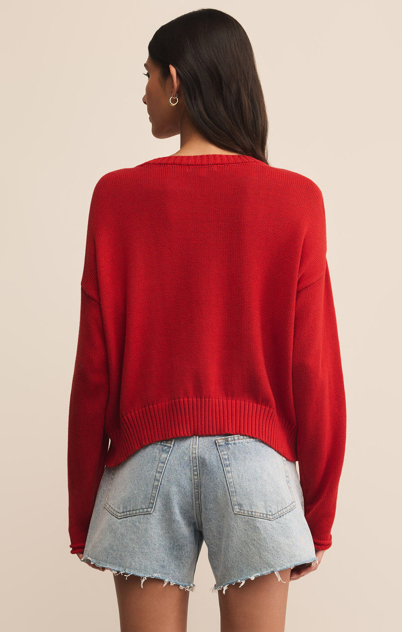 sienna beach sweater | cabana red