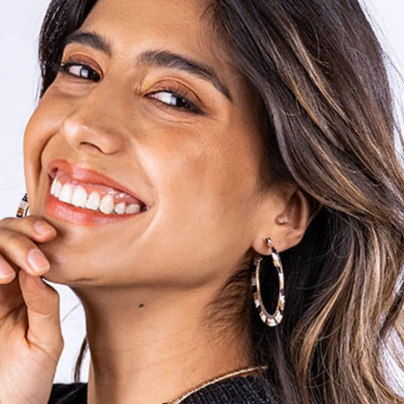 nora striped hoops | b&w
