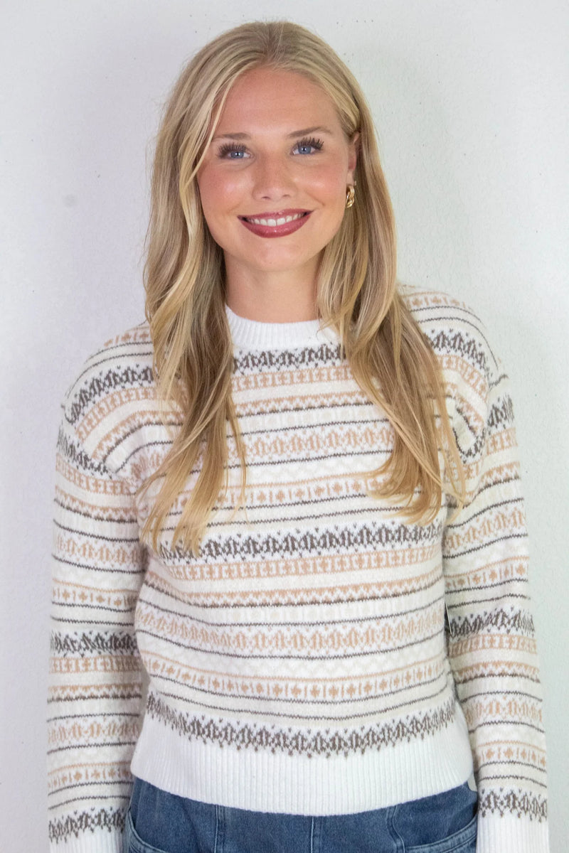 hera natural striped sweater