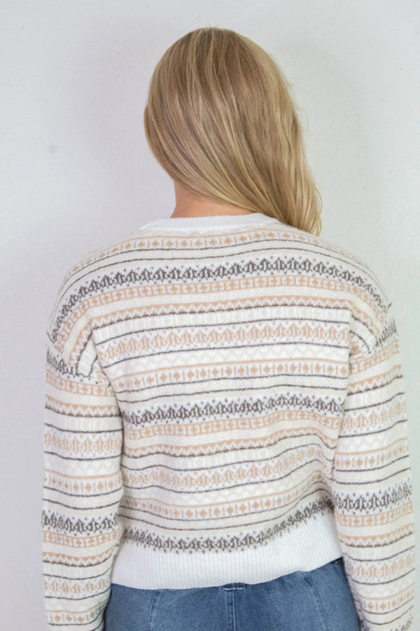 hera natural striped sweater