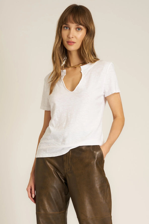 plata notched tee | white