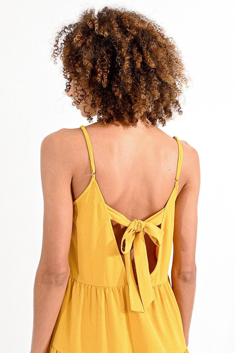 tie back dress | yellow mango