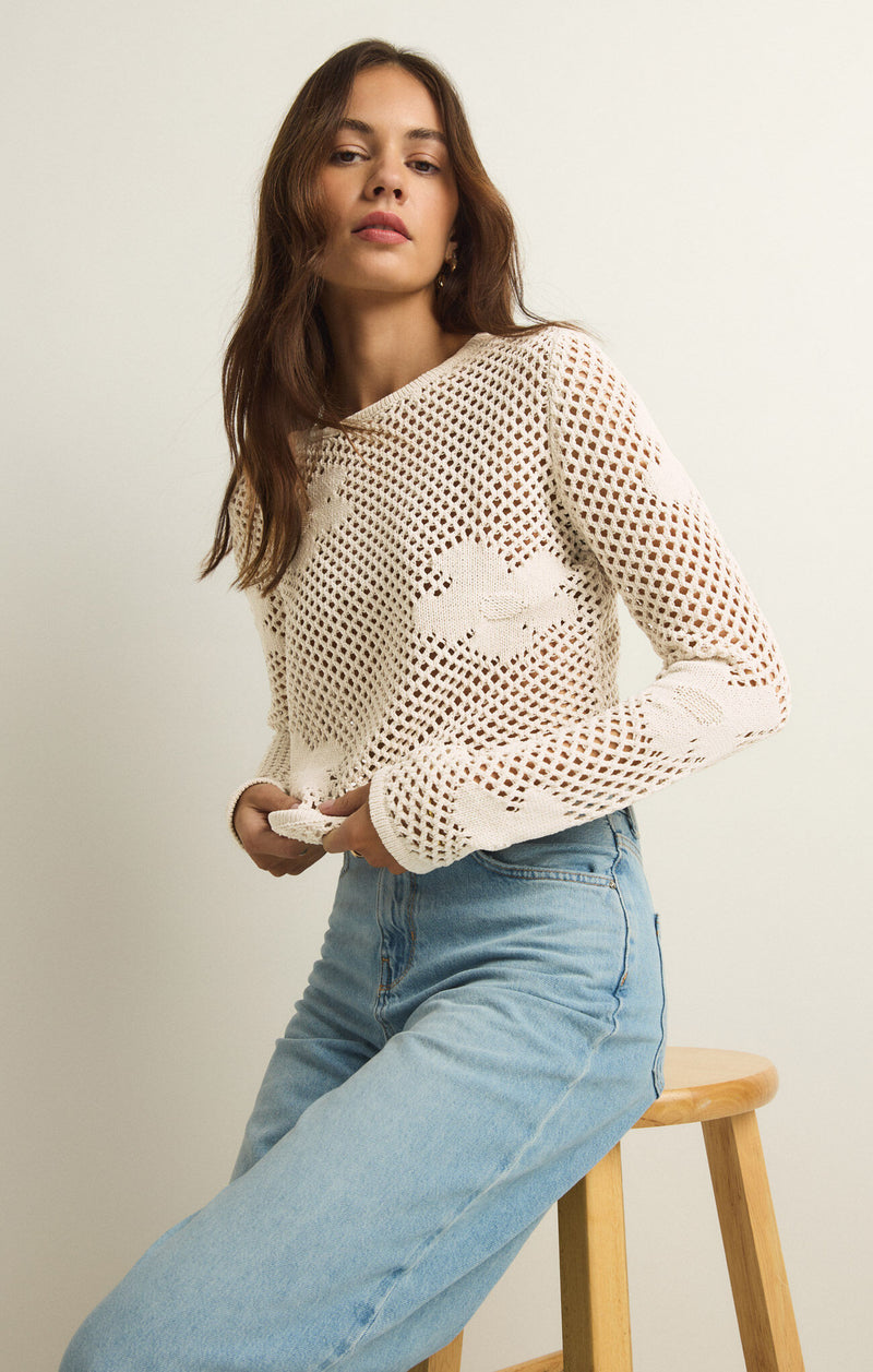 blossom floral sweater | natural