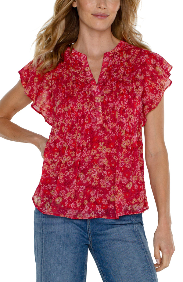 berry blossom floral blouse