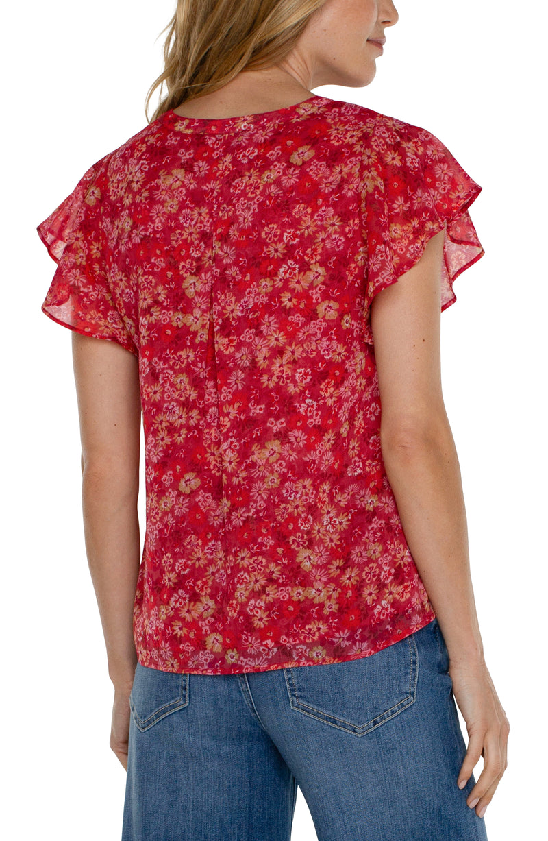 berry blossom floral blouse