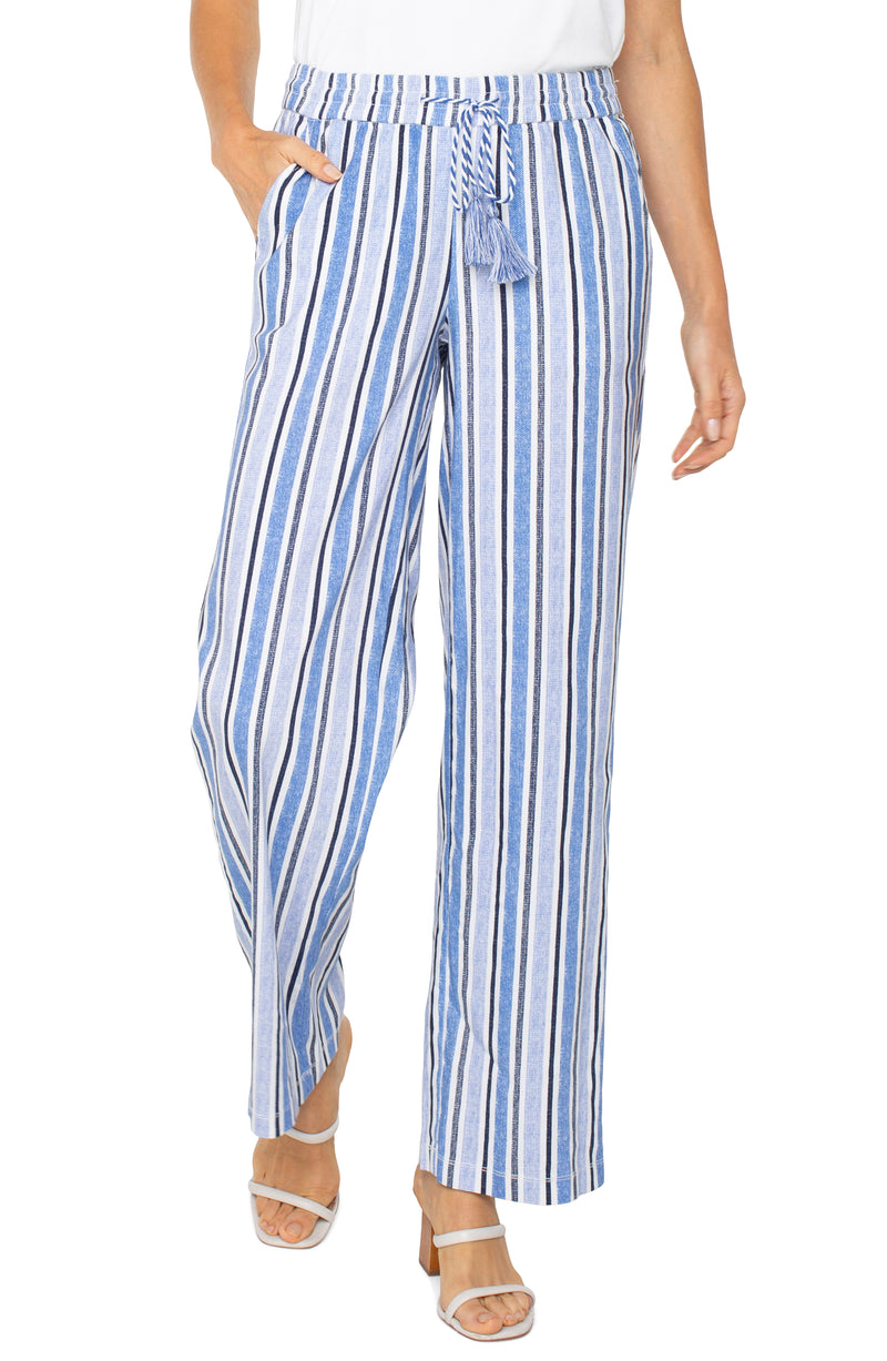 stripe drawstring pant | cobalt