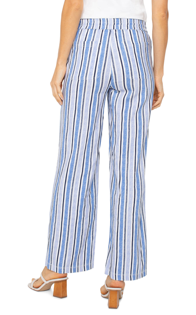 stripe drawstring pant | cobalt