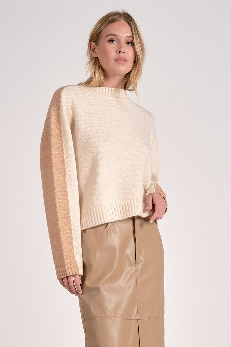 marla colorblock sweater | natural