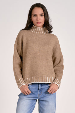 valma whipstitch sweater | tan