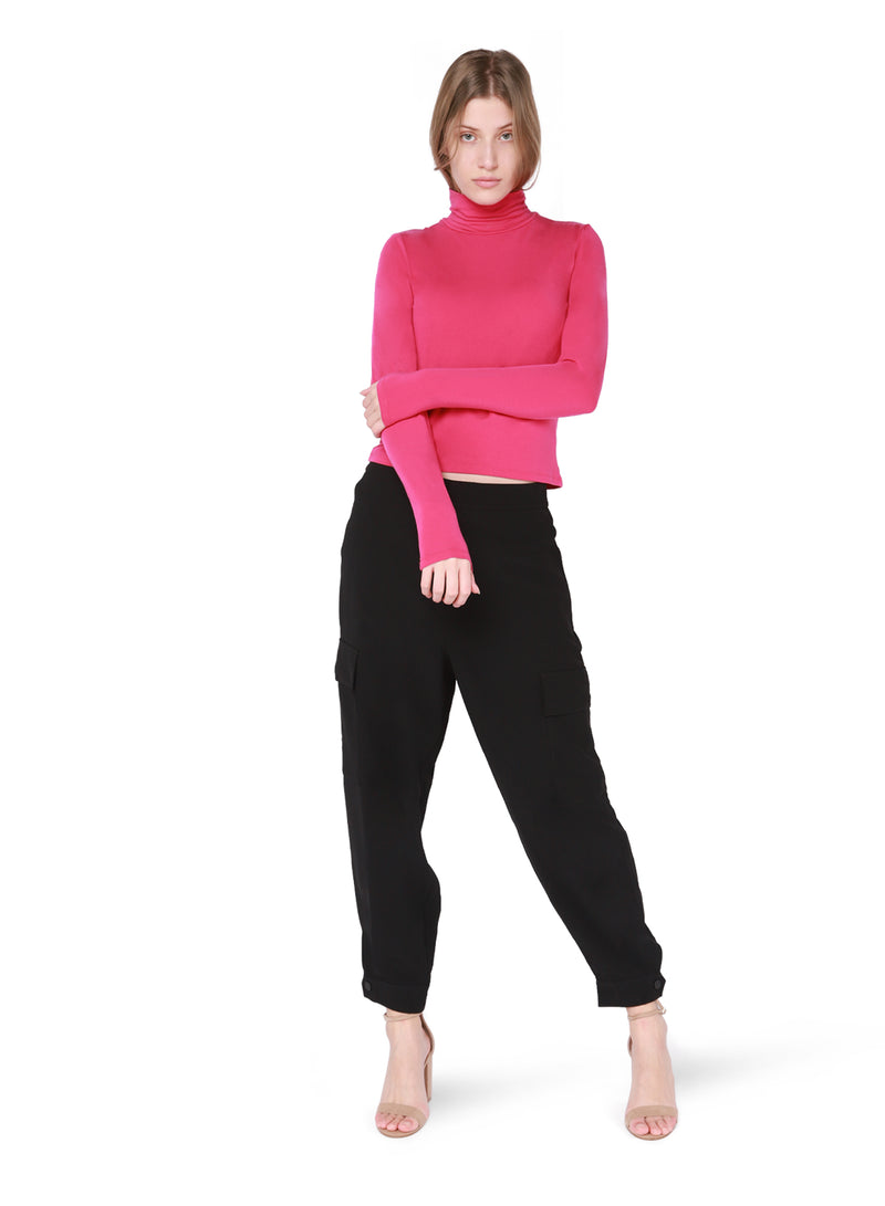 hot pink turtleneck