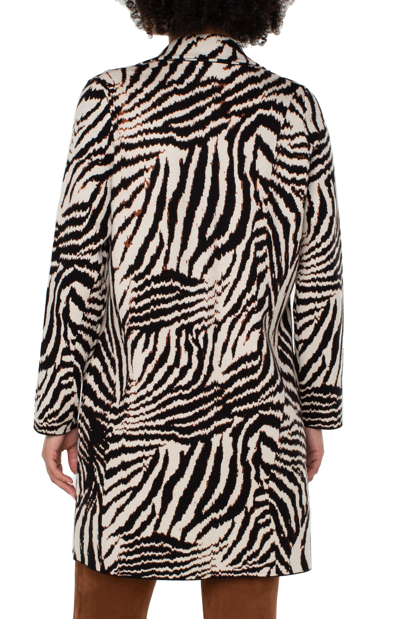abstract zebra coatigan