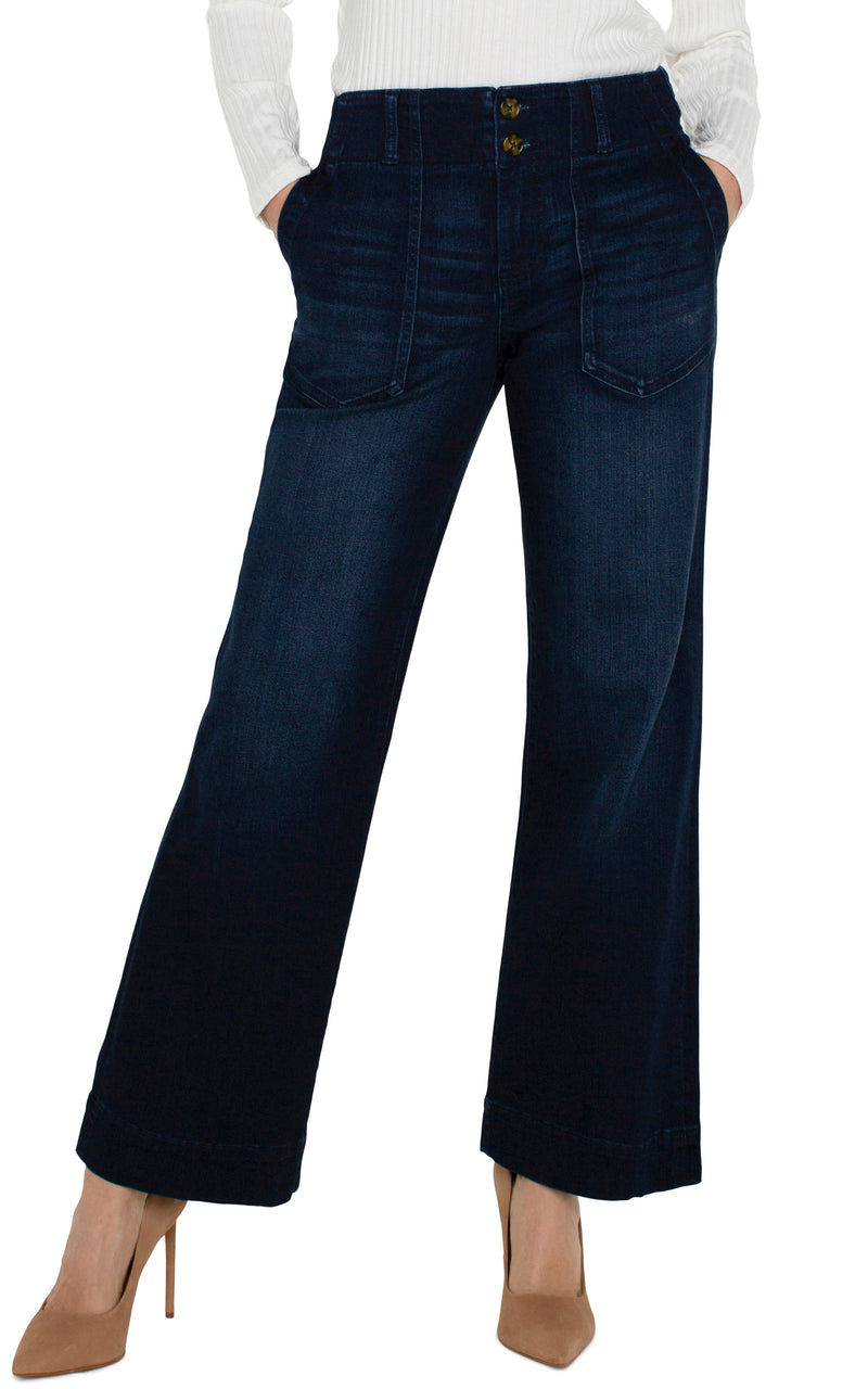 patch pocket wide leg denim | summit lake