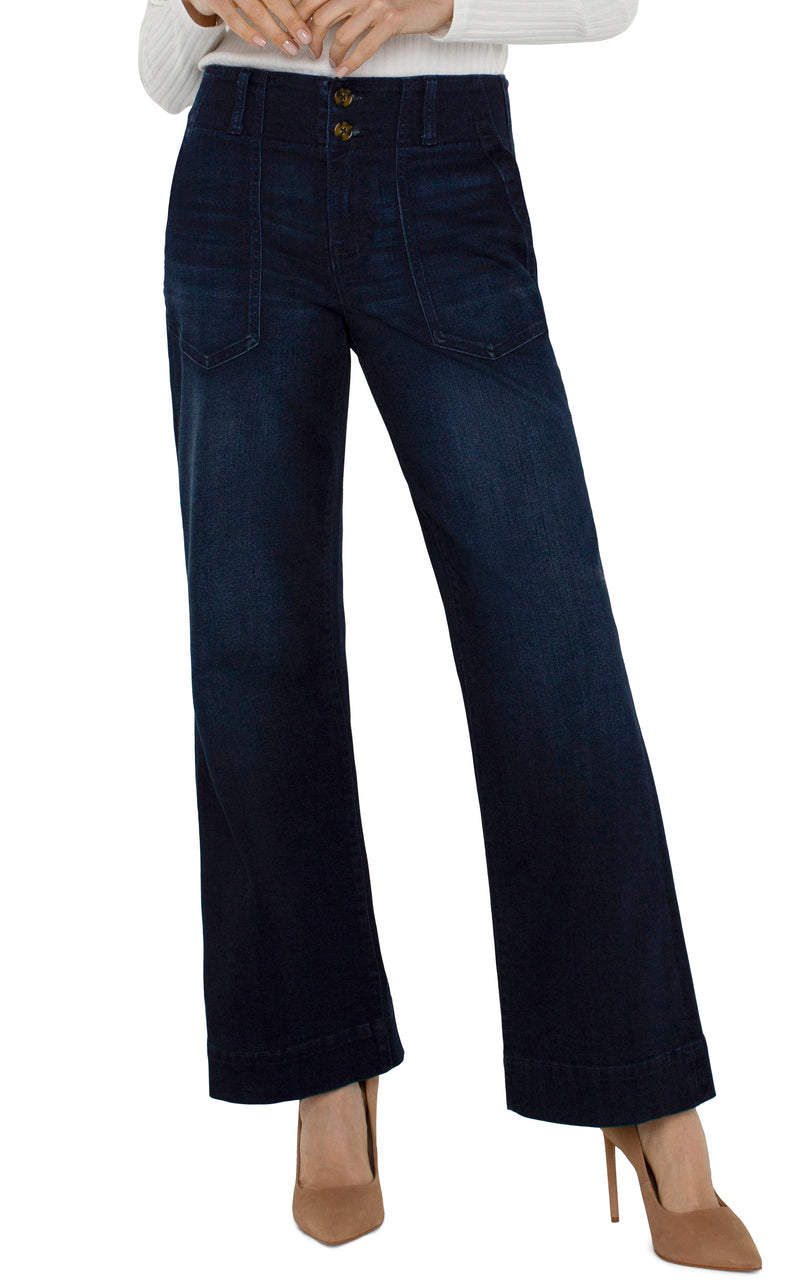 patch pocket wide leg denim | summit lake