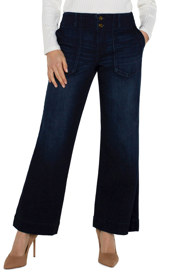 patch pocket wide leg denim | summit lake