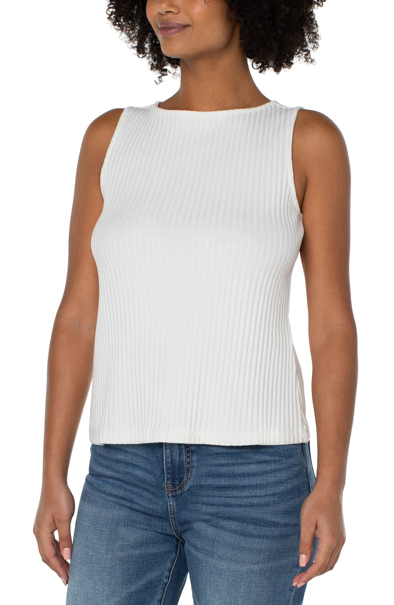 sleeveless boatneck rib top | more colors