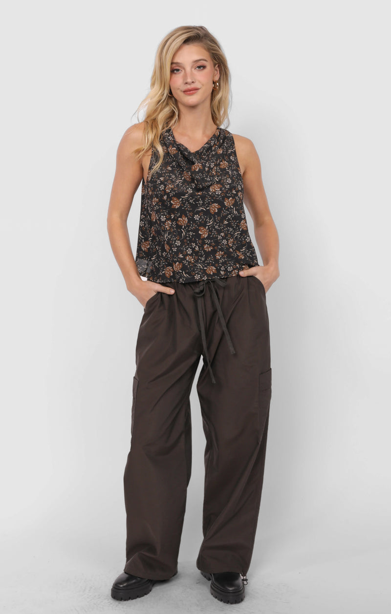 timeless cowlneck top | black combo