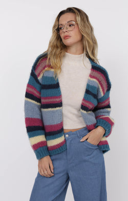 be present stripe cardigan