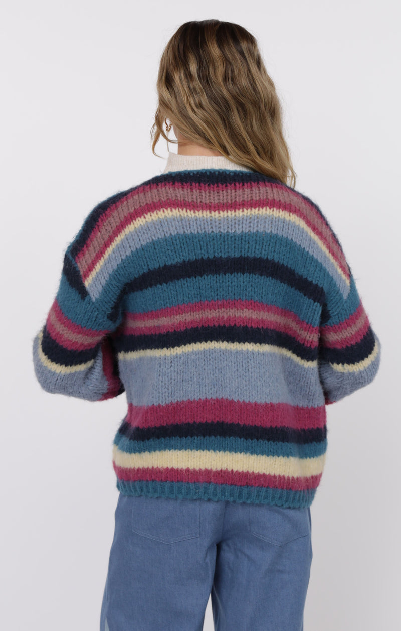 be present stripe cardigan