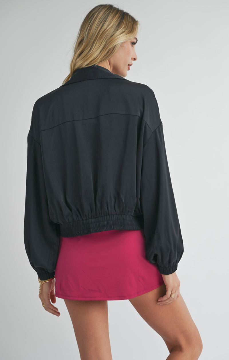 sweet treat zip up jacket | black