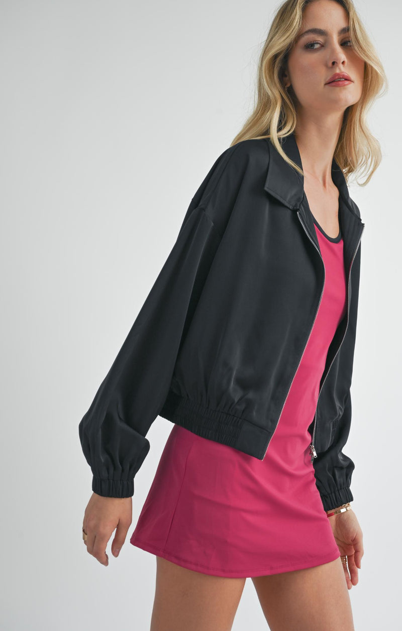 sweet treat zip up jacket | black