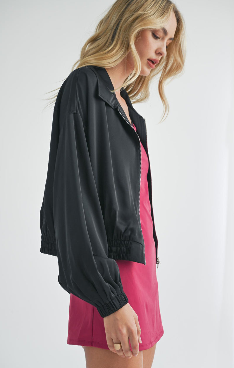 sweet treat zip up jacket | black