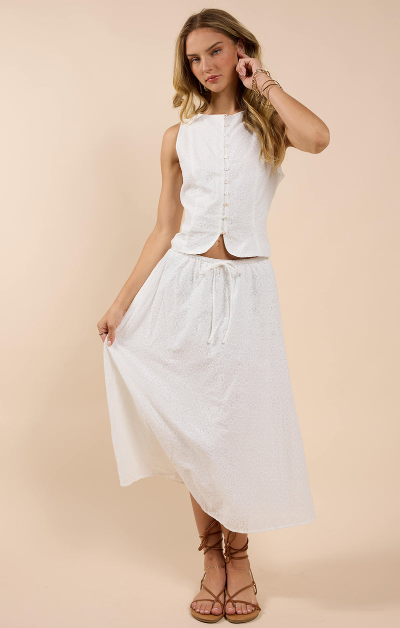 sundream eyelet vest | white