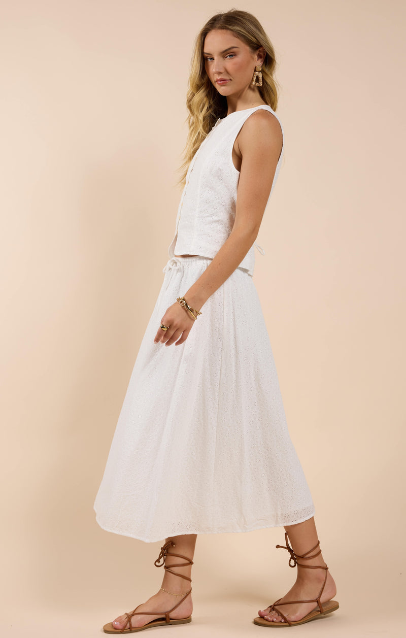 sundream eyelet skirt | white