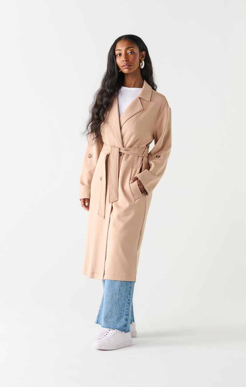 riley knit trench coat