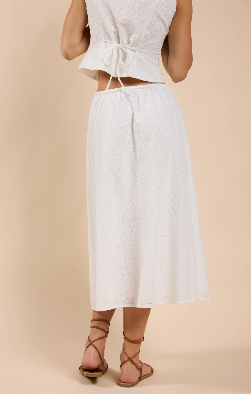 sundream eyelet skirt | white