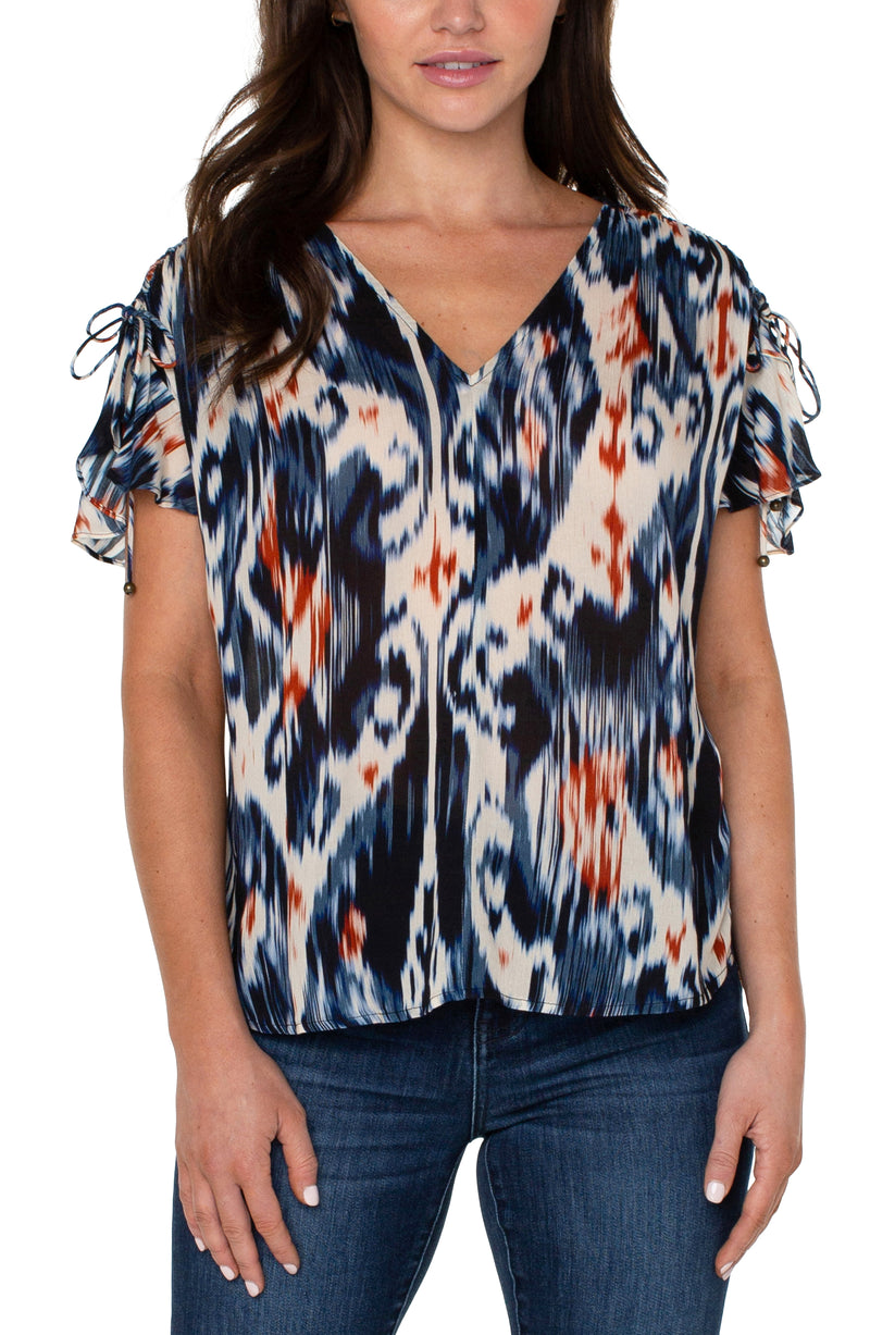 shirred sleeve dolman blouse