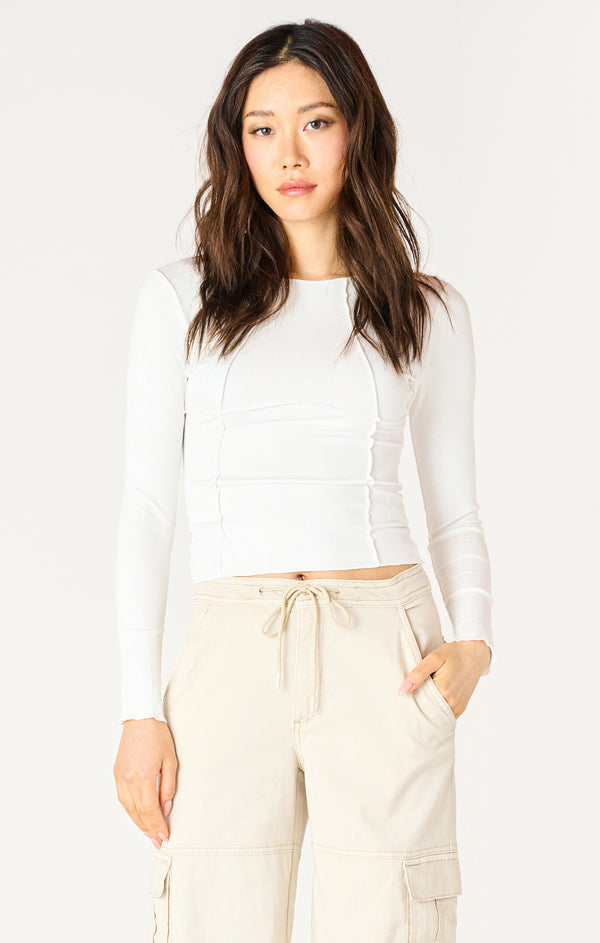 exposed seam top | off white